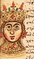 15th-century portrait of Zoë in the Mutinensis gr. 122