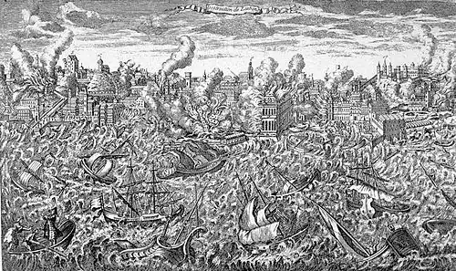 Lisbon, Portugal, during the great earthquake of 1 November 1755