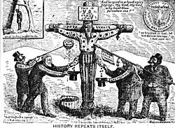 Antisemitic American political cartoon, Sound Money magazine, April 15, 1896, issue