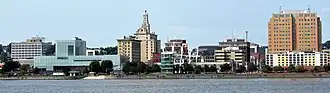 The skyline of Downtown Davenport