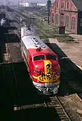 Warbonnet roof details on top of an EMD F7