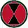 A Red circle with a Green outline and black hourglass at its center
