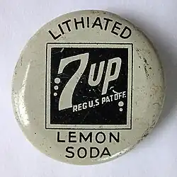 A 7up lithiated lemon soda bottle cap.