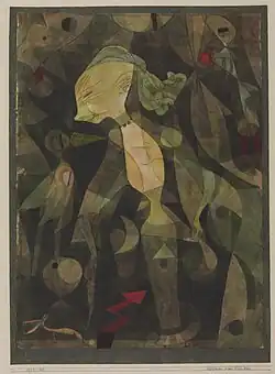 Paul Klee, 1921, Abenteuer eines Fräuleins (A Young Lady's Adventure), watercolor on paper, 43.8 × 30.8&nbsp;cm