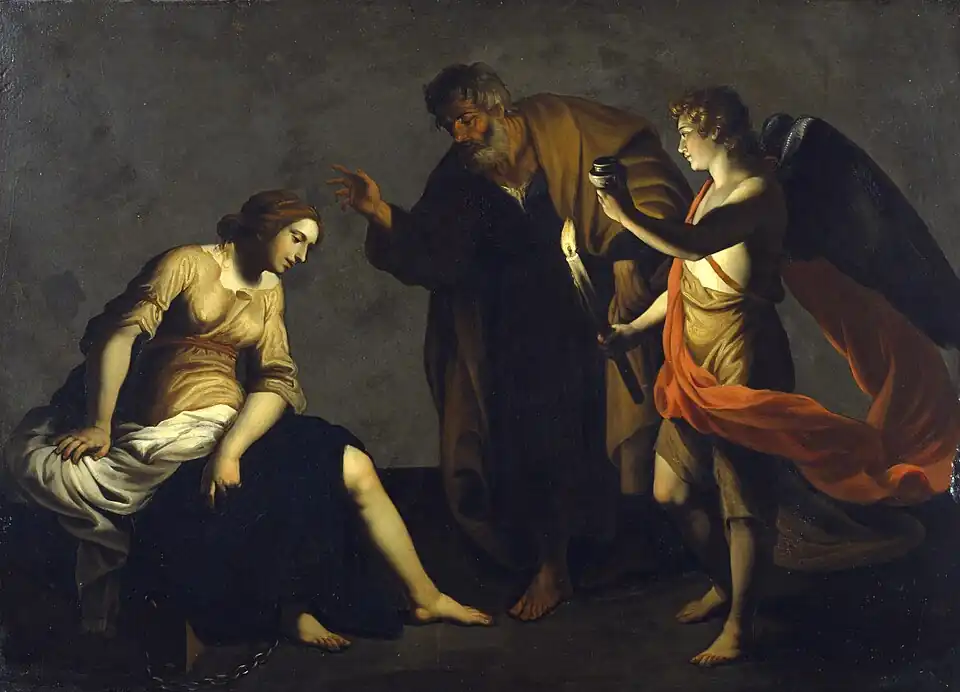 Alessandro Turchi, Saint Agatha Attended by Saint Peter and an Angel in Prison, The Walters Art Museum (1640-1645)