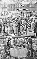 Depiction of the Siamese embassy in Versailles, in a 1687 French almanac.
