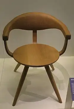 Oak armchair designed by Sori Yanagi, Japan, 1978