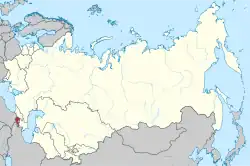 Location of Armenia (red) within the Soviet Union