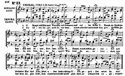 Excerpt for musical score for Bach's Matthew Passion