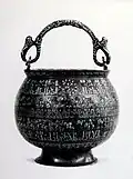 Bobrinski Bucket, a bronze cauldron decorated with human figures. From 1163 CE, Herat, Afghanistan. (Hermitage Museum)[188]