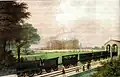 Railway construction as an expression of the Industrial Revolution (here the Bonn-Cölner railway around 1844)