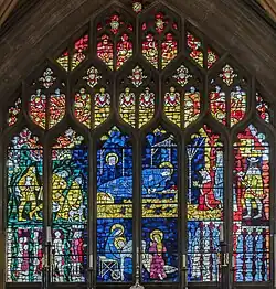 Lady Chapel - East window, Nativity and Pieta, Harry Stammers (1966)