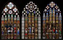 Three scenes of the Legend of the Sacrament of Miracle, Cathedral of St. Michael and St. Gudula, Brussels, Belgium (c. 1870)