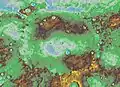 Topographic map of Caloris basin
