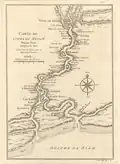 Chao Phraya River map from Ayutthaya in 1751