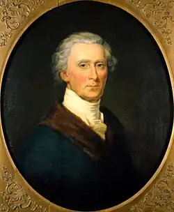 Oval portrait of Charles Carroll from the bust-up, facing the viewer