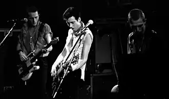 Joe Strummer, Mick Jones and Paul Simonon in concert with the Clash in 1980