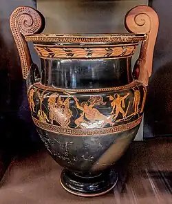 Volute krater that depicts Actaeon's death; circa 450–440 BC; ceramic; height: 51&nbsp;cm, diameter: 33.1&nbsp;cm