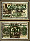 50,000 marks, Danzig, 1923