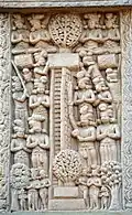 Descent of the Buddha from the Trayastrimsa Heaven, Sanchi Stupa No. 1.
