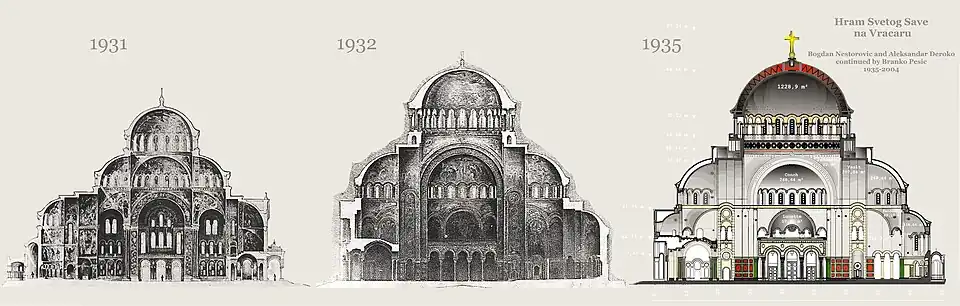 The Cathderal's overall ground floor size increased from 2500 m" to 4500 m², as did the size of the dome which eventually surpassed 30 m in diameter.