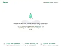 The default Django page