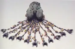 Double egg pendant, leaded bronze, 9th–10th century, unearthed in Igbo-Ukwu, Anambra