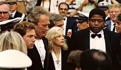 Michael Zelniker, Clint Eastwood, Sondra Locke and Forest Whitaker promoting the film "Bird" at the Cannes film festival