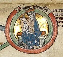 Edmund depicted in a circular icon