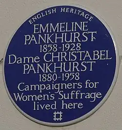 Blue plaque, 50 Clarendon Road, London