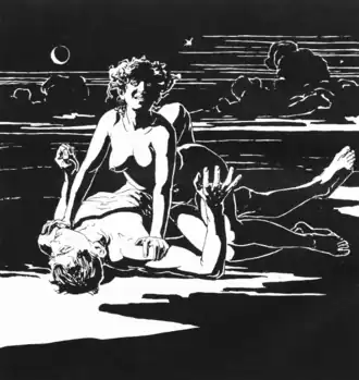 Vampire in Ver Sacrum, no. 12, p.&nbsp;8, by Ernst Stöhr (1899)
