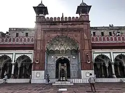 A color photograph of a mosque