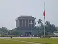 Flag flown half-staff at the Ho Chi Minh Mausoleum during the state funeral of Gen. Võ Nguyên Giáp