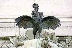 Rooster sculpture, Bordeaux, France, 1894–1902. The bird is a symbol of the country.[119]