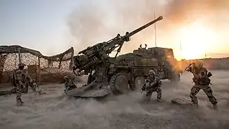CAESAR self-propelled howitzer on the Iraqi-Syrian border