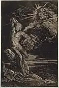 Monotype by the technique's inventor, Giovanni Benedetto Castiglione, The Creation of Adam, c. 1642
