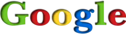 Original logo in the Baskerville Bold typeface, used from September 28, 1998 to October 29, 1998. It uses a different color combination from the one in use today, with the initial "G" being colored green.