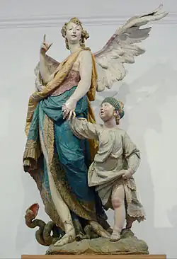 Rococo&nbsp;– Tobias and the Angel, by Ignaz Günther, 1763, limewood, Bürgersaalkirche, Munich, Germany[40]