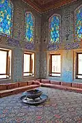 The Harem Room, Topkapi Palace, carpet with a small-pattern "Holbein" design