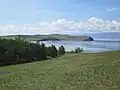Natural meadows and grasslands at Lake Baikal, Russia