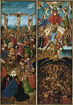 Jan van Eyck, Crucifixion and Last Judgement diptych,  1430–1440