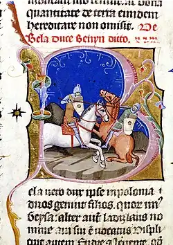 Béla fighting against the Pomeranian duke