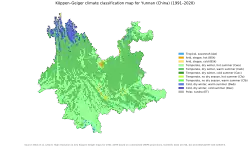 Köppen–Geiger climate classification map for Yunnan