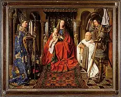 Jan van Eyck, Virgin and Child with Canon van der Paele, c. 1434–36