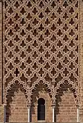 Sebka motif carved in stone on the Hassan Tower, Rabat (12th century)