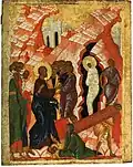 The Resurrection of Lazarus, Russian icon, 15th century, Novgorod school (State Russian Museum, Saint Petersburg)