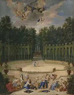 "Le théâtre d'eau-vue de l'amphithéâtre" by Jean Cotelle, ca. 1693