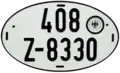 Former special plate for vehicles to be exported (Zollkennzeichen, customs plate) — no longer in use. It was replaced by the Ausfuhrkennzeichen in the 1980s.