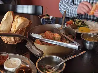 Lobster served in Stokkseyri, Iceland