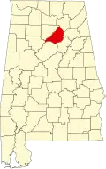 State map highlighting Blount County